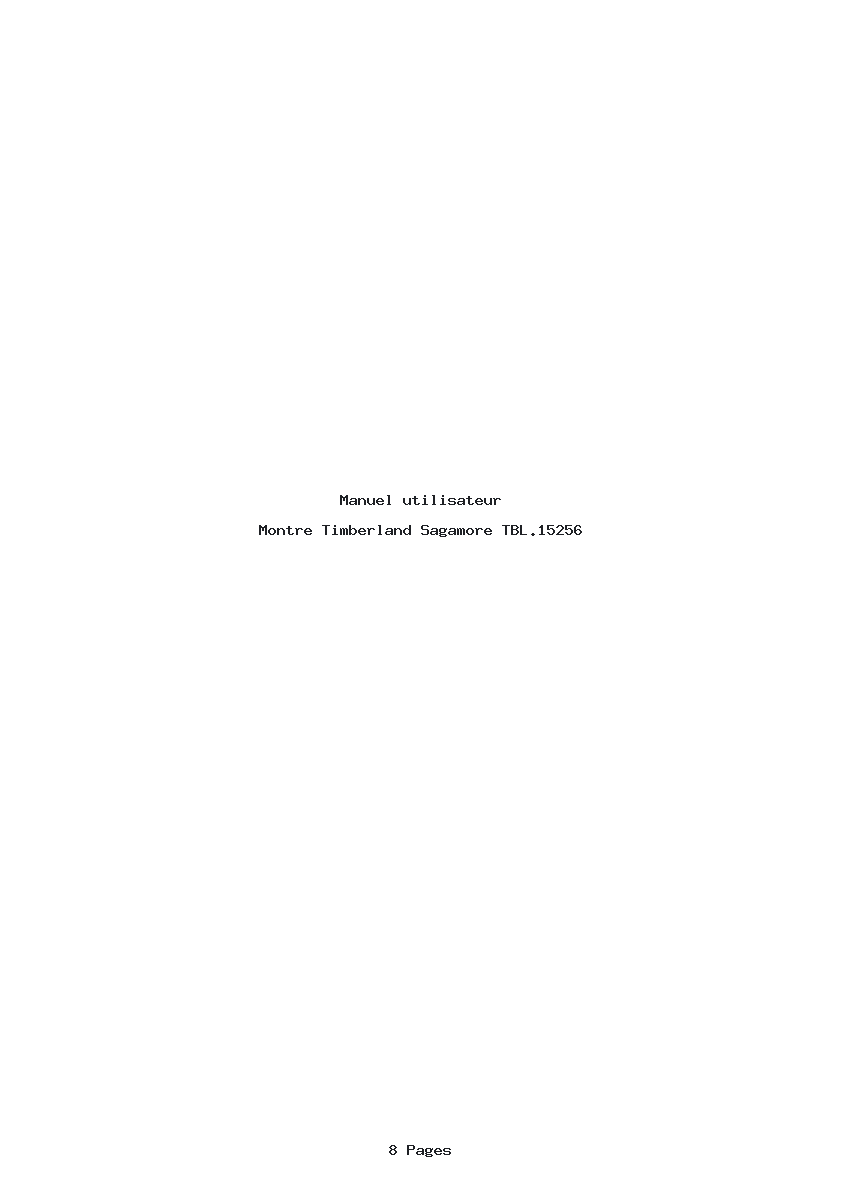 Page 1 de la notice Manuel utilisateur Timberland Sagamore TBL.15256