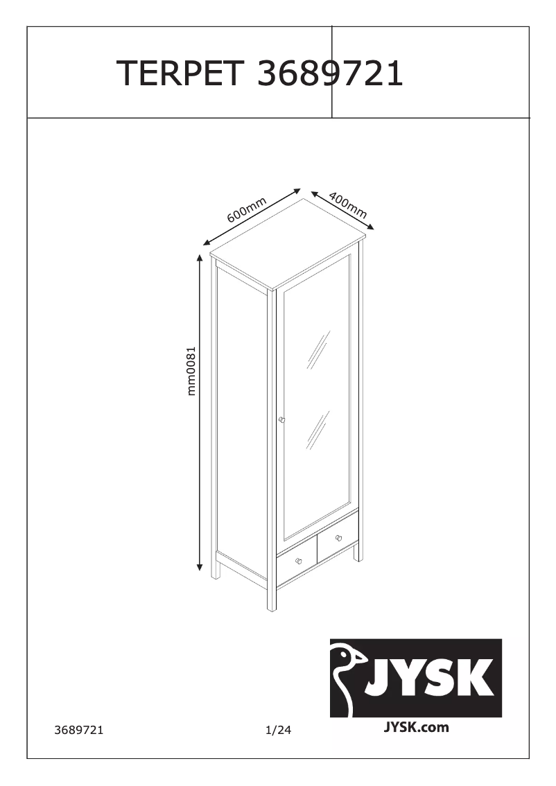 Page 1 de la notice Manuel utilisateur JYSK Terpet