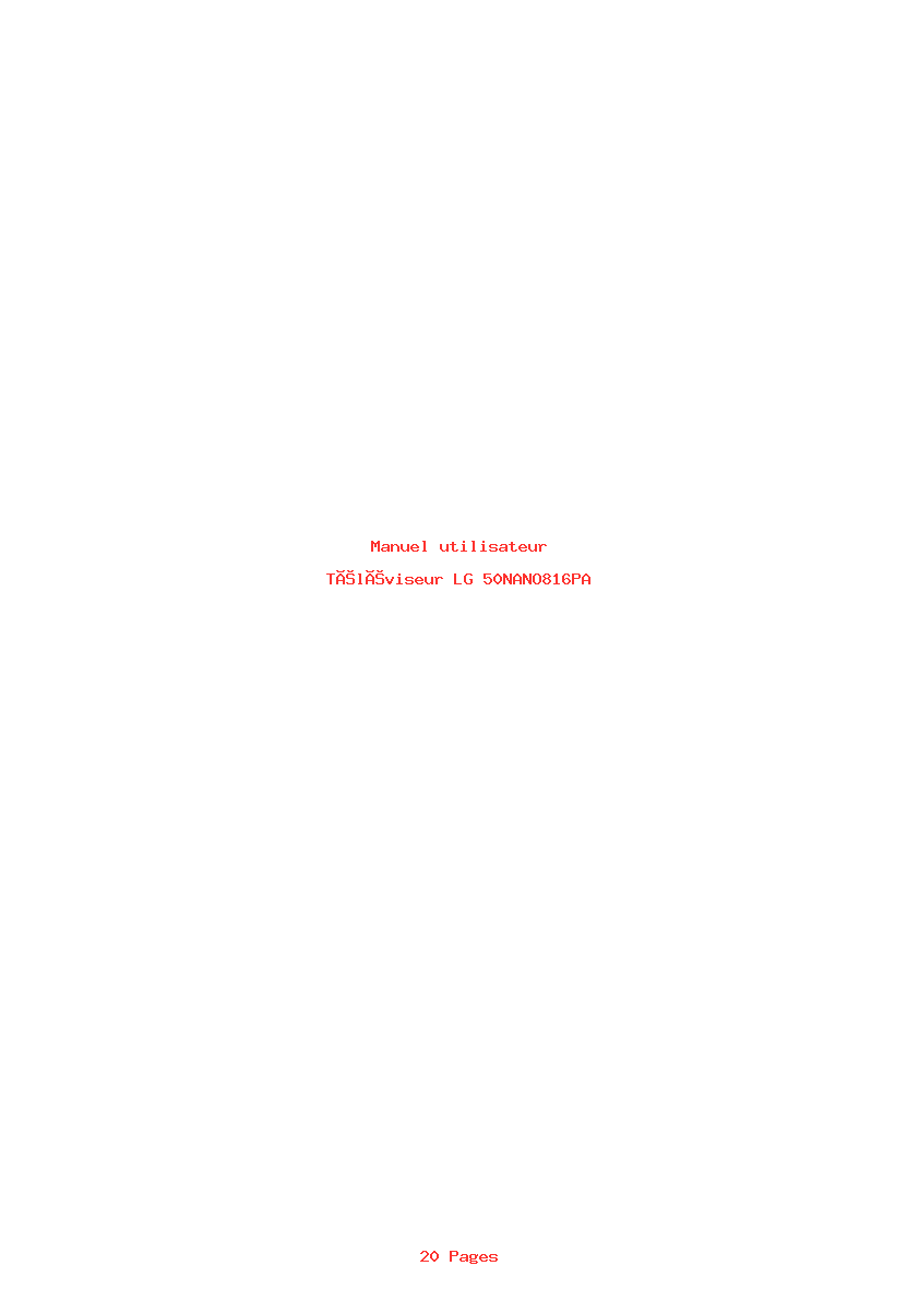 Image de la première page du manuel de l'appareil 50NANO816PA