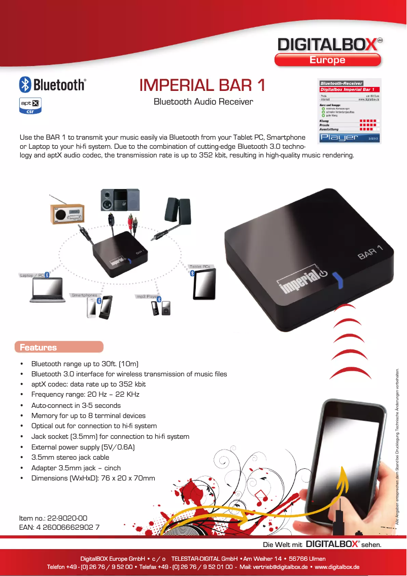 Página 1 del manual Manual de usuario Imperial Imperial Bar 1