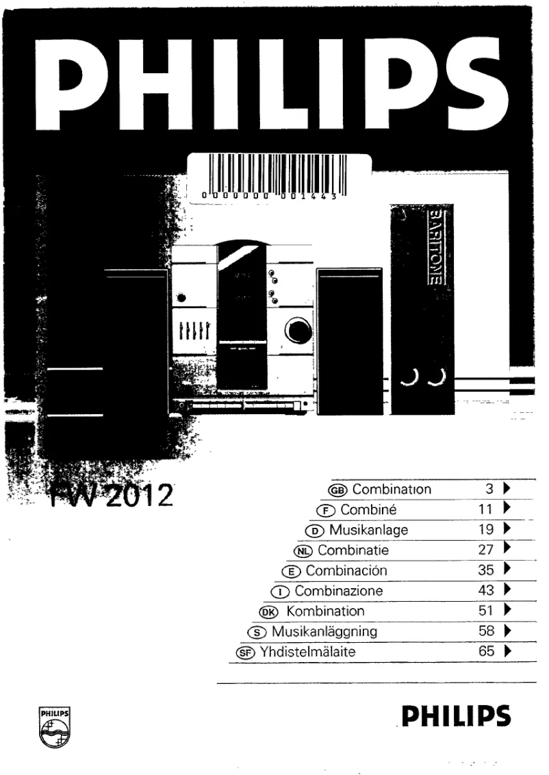 Page 1 de la notice Manuel utilisateur Philips FW2012