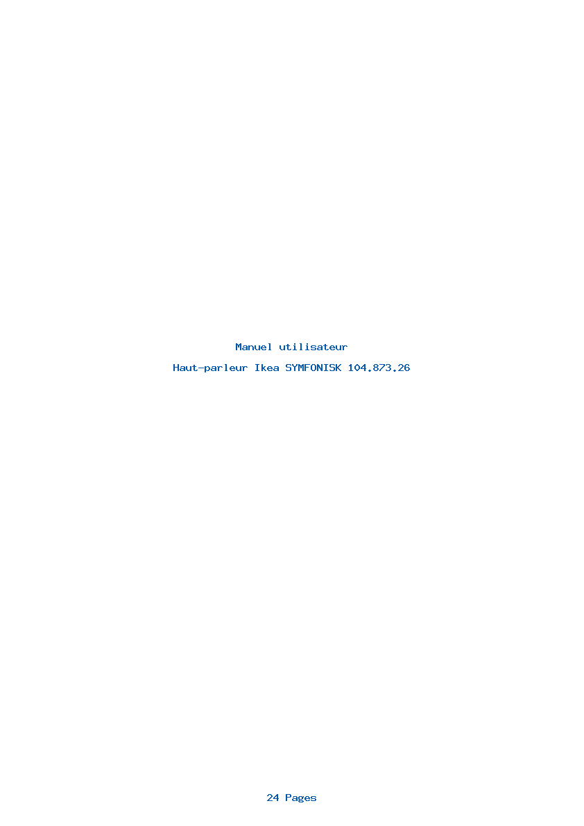 Page 1 de la notice Manuel utilisateur Ikea SYMFONISK 104.873.26