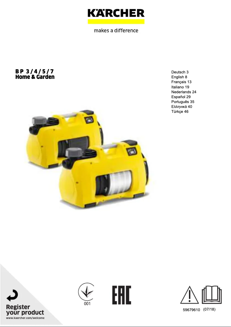 Página 1 del manual Manual de usuario Kärcher BP 5 Home & Garden