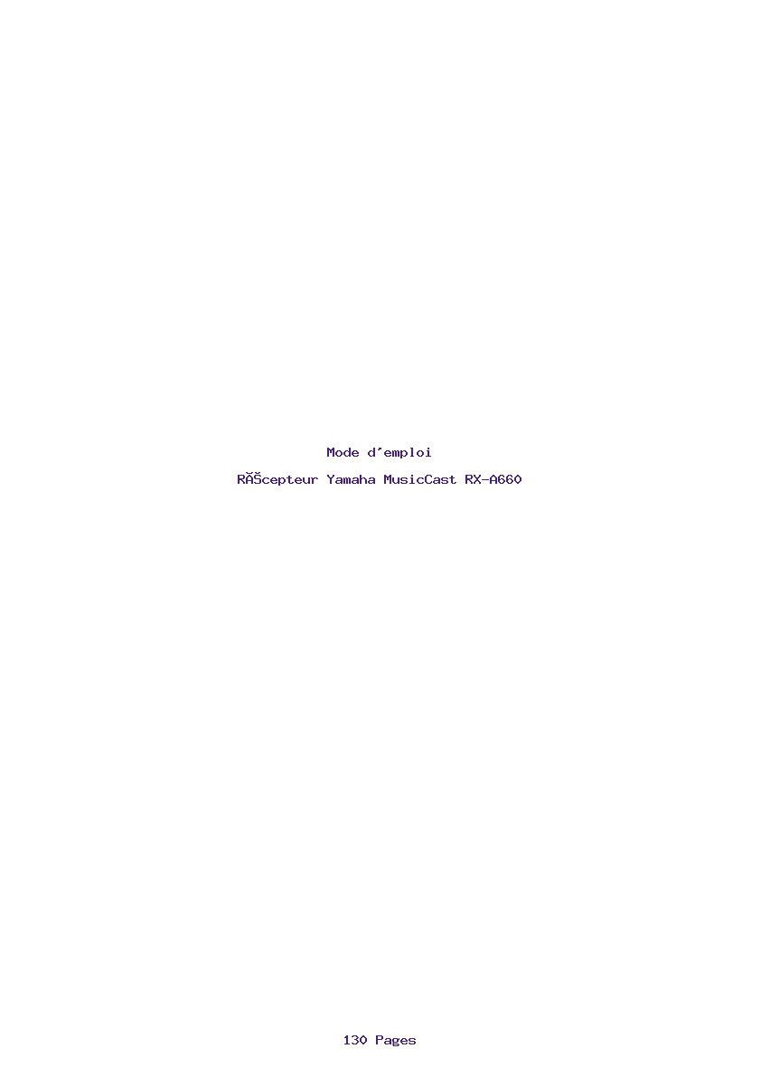 Page 1 de la notice Mode d'emploi Yamaha MusicCast RX-A660
