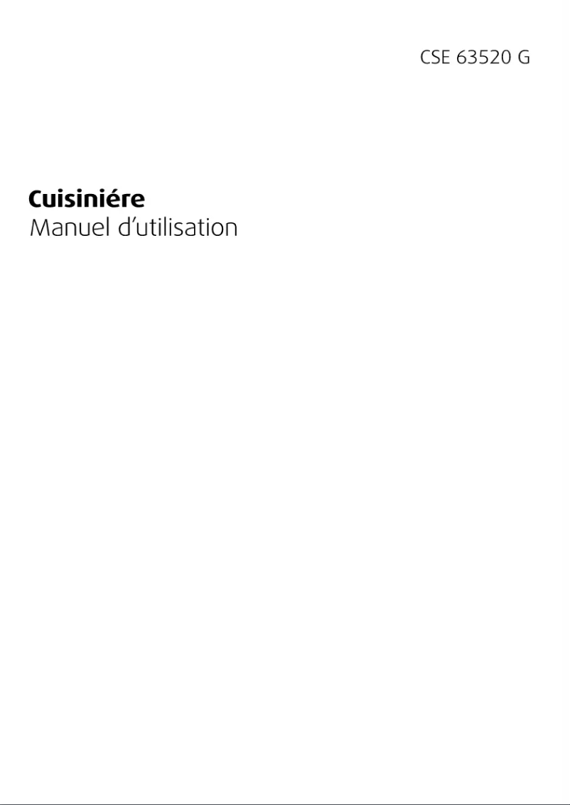 Page 1 de la notice Manuel utilisateur Beko CSE 63520 G