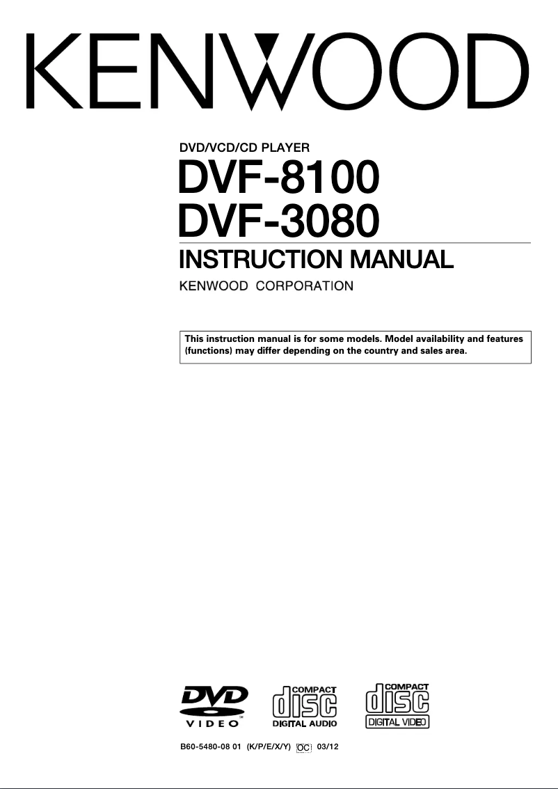 Page 1 de la notice Manuel utilisateur Kenwood DVF-3080