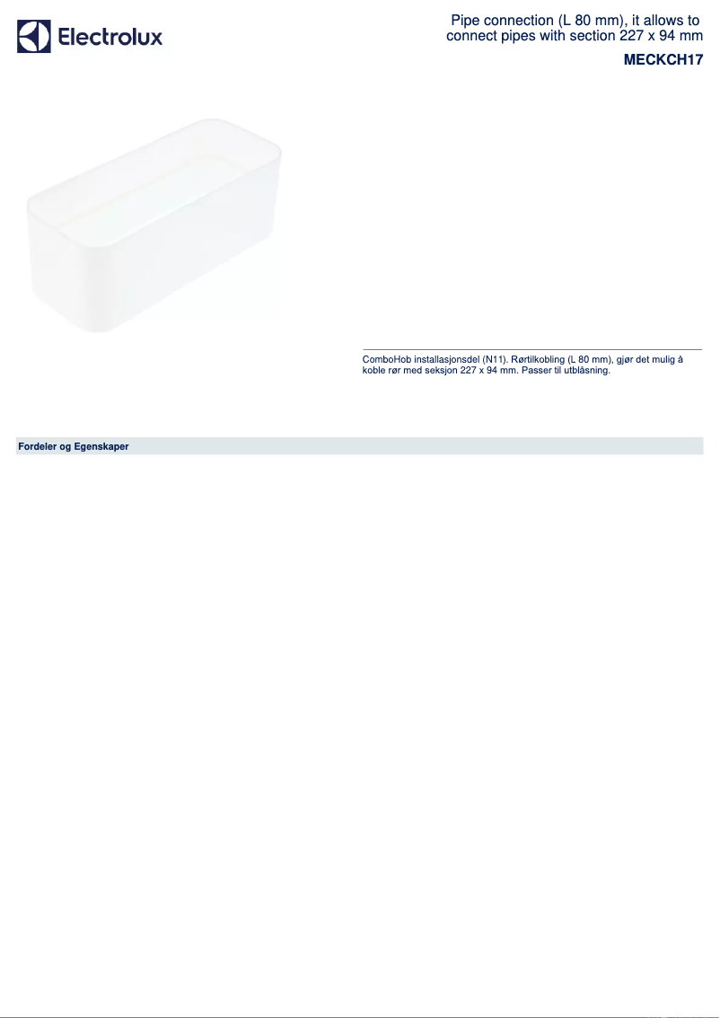 Página 1 del manual Folleto AEG MECKCH17