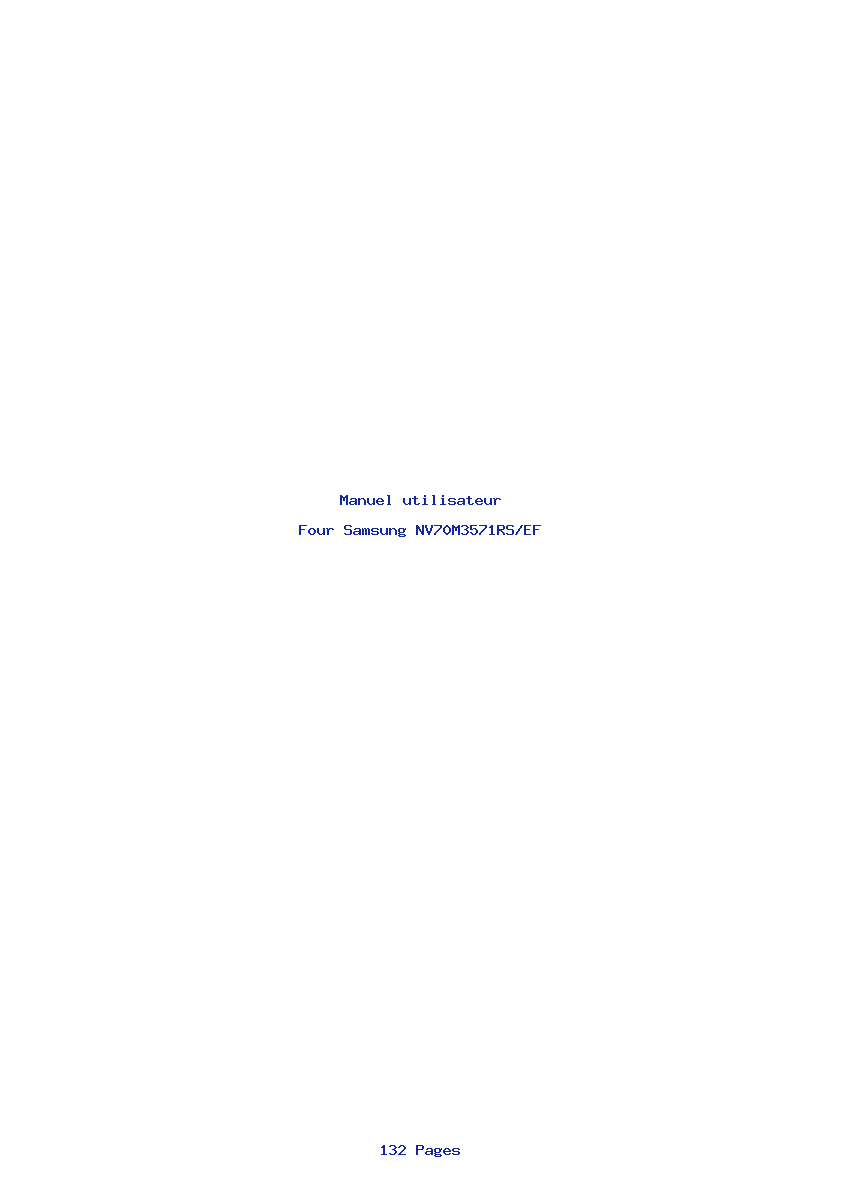 Page 1 de la notice Manuel utilisateur Samsung NV70M3571RS/EF
