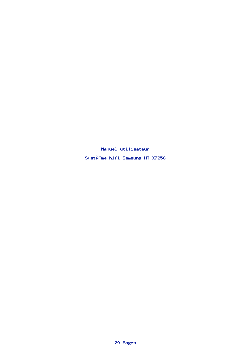 Page 1 de la notice Manuel utilisateur Samsung HT-X725G
