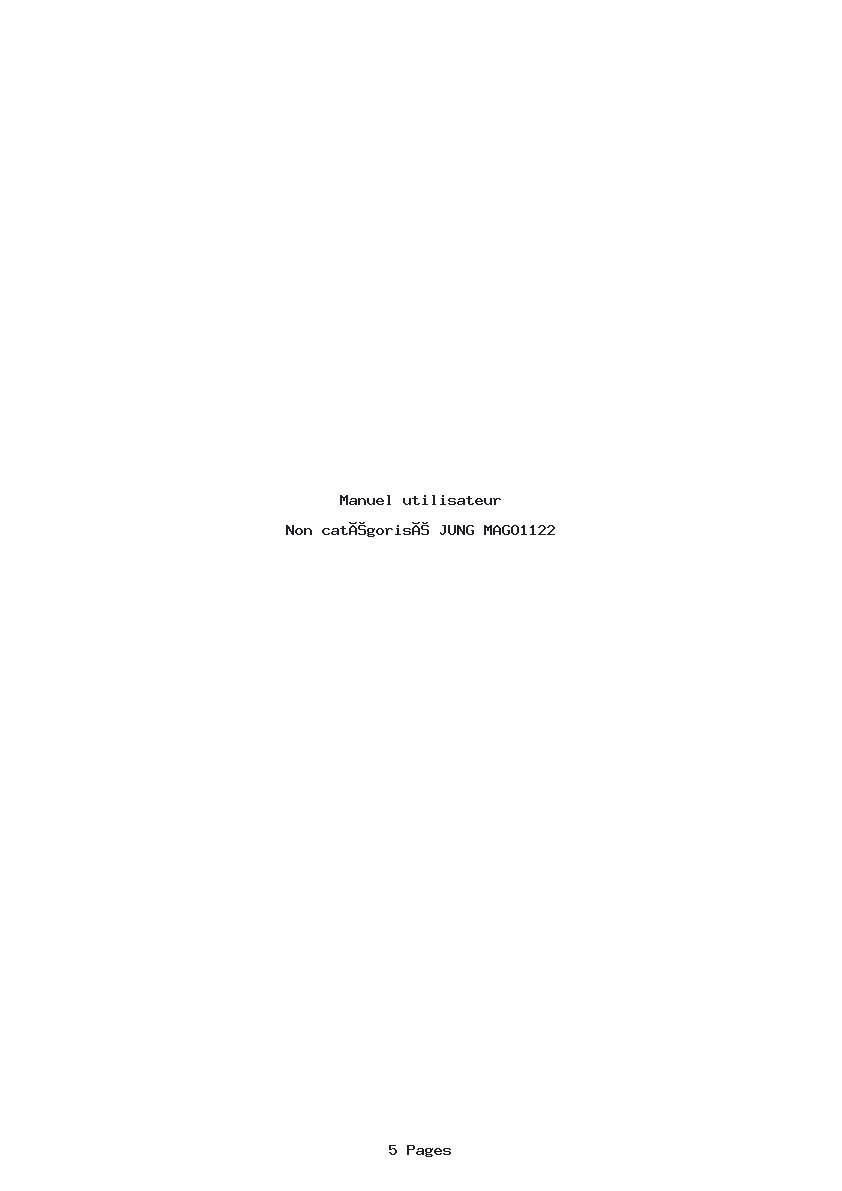 Page 1 de la notice Manuel utilisateur JUNG MAGO1122