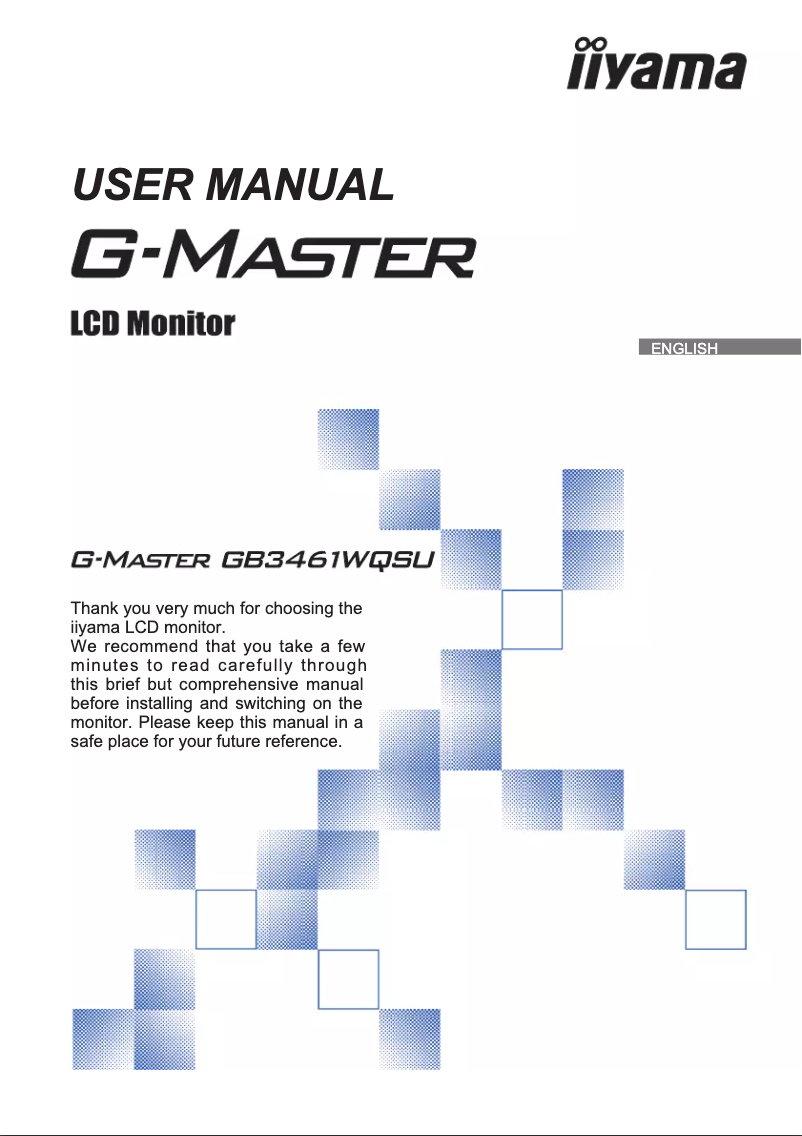 Page 1 de la notice Manuel utilisateur Iiyama G-Master GB3461WQSU