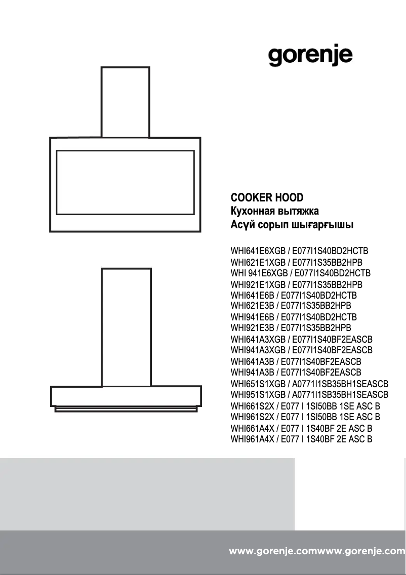 Page 1 de la notice Manuel utilisateur Gorenje WHI651S1XGB