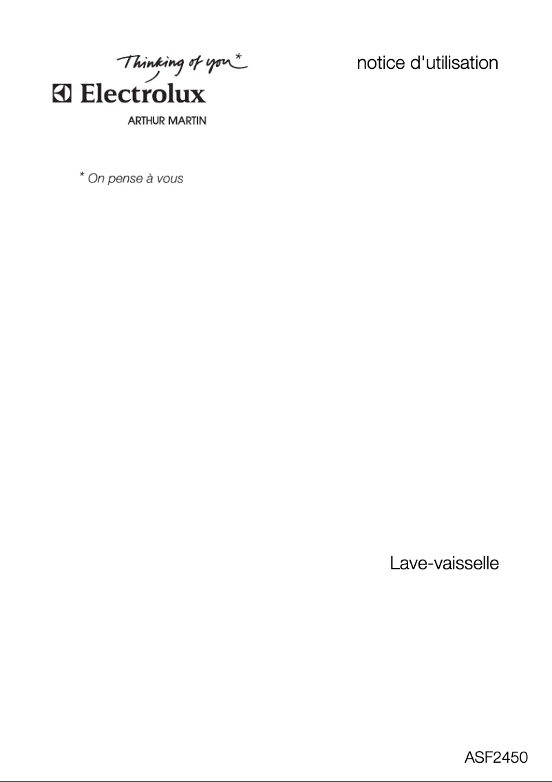 Página 1 del manual Manual de usuario Arthur Martin-Electrolux ASF 2450 W