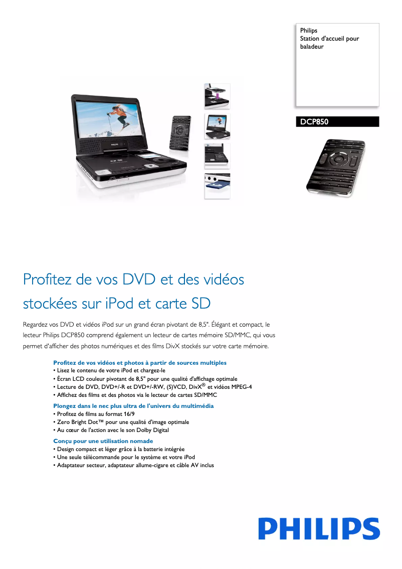 Page n°1 - Fiche technique Philips DCP850