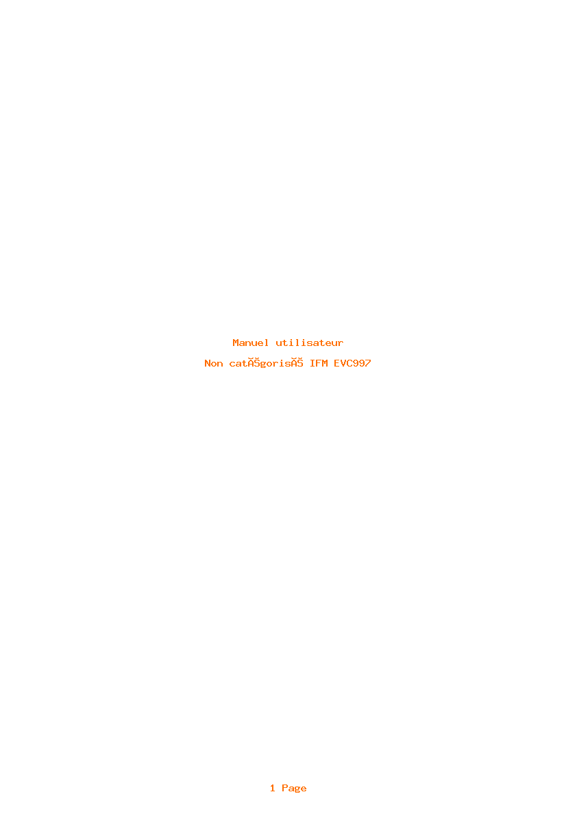 Page 1 de la notice Manuel utilisateur IFM EVC997