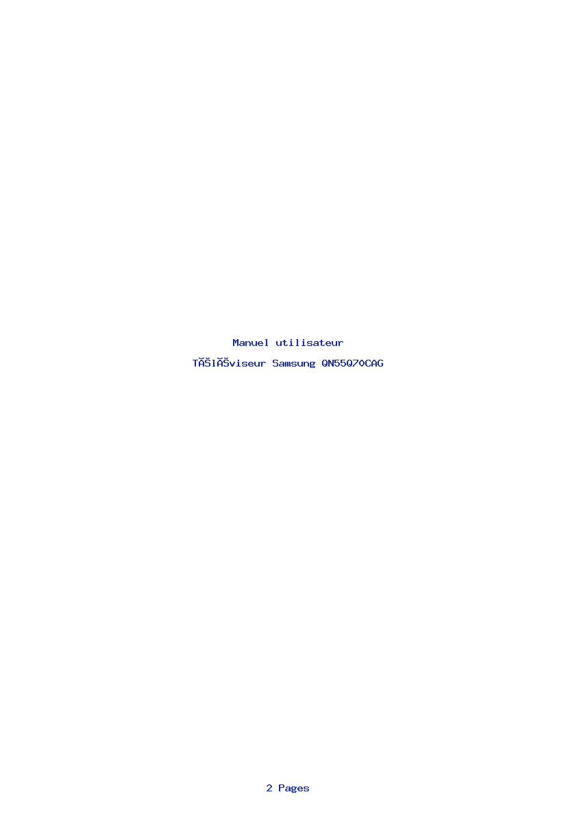 Page 1 de la notice Manuel utilisateur Samsung QN55Q70CAG