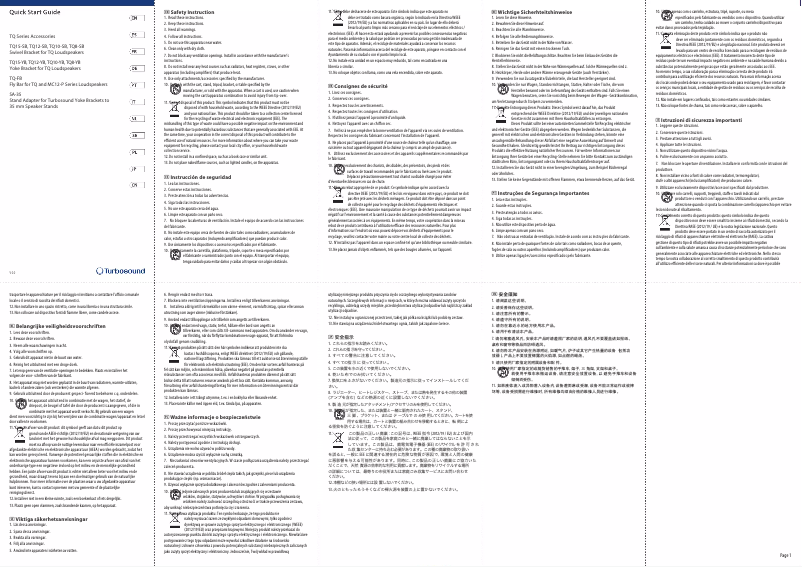 Página 1 del manual Manual de usuario Turbosound TQ10-YB