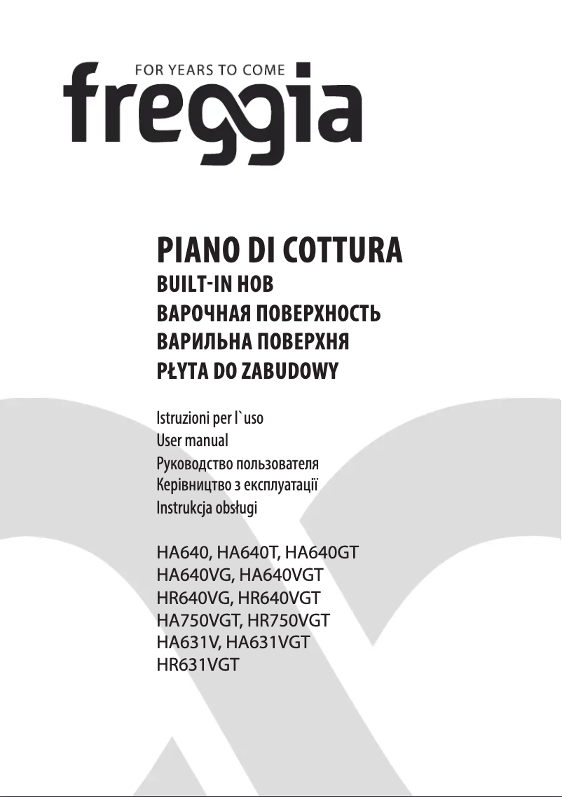 Page 1 de la notice Manuel utilisateur Freggia HA640VGTB