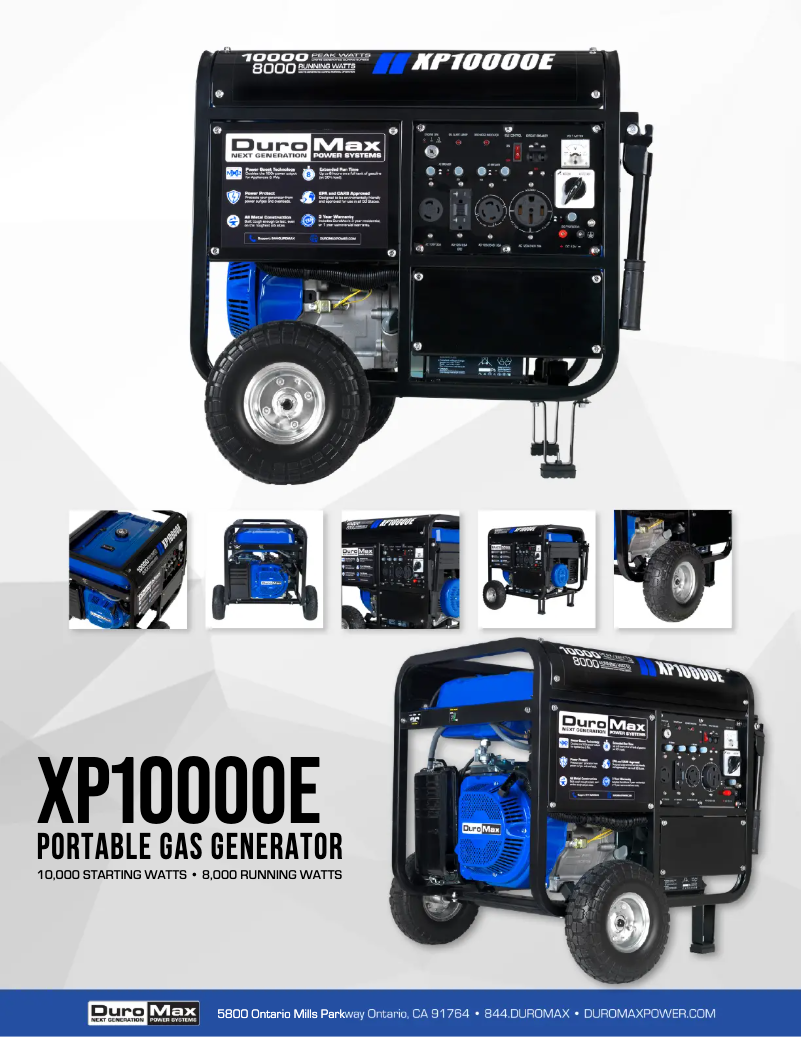 Página 1 del manual Ficha técnica DuroMax XP10000E