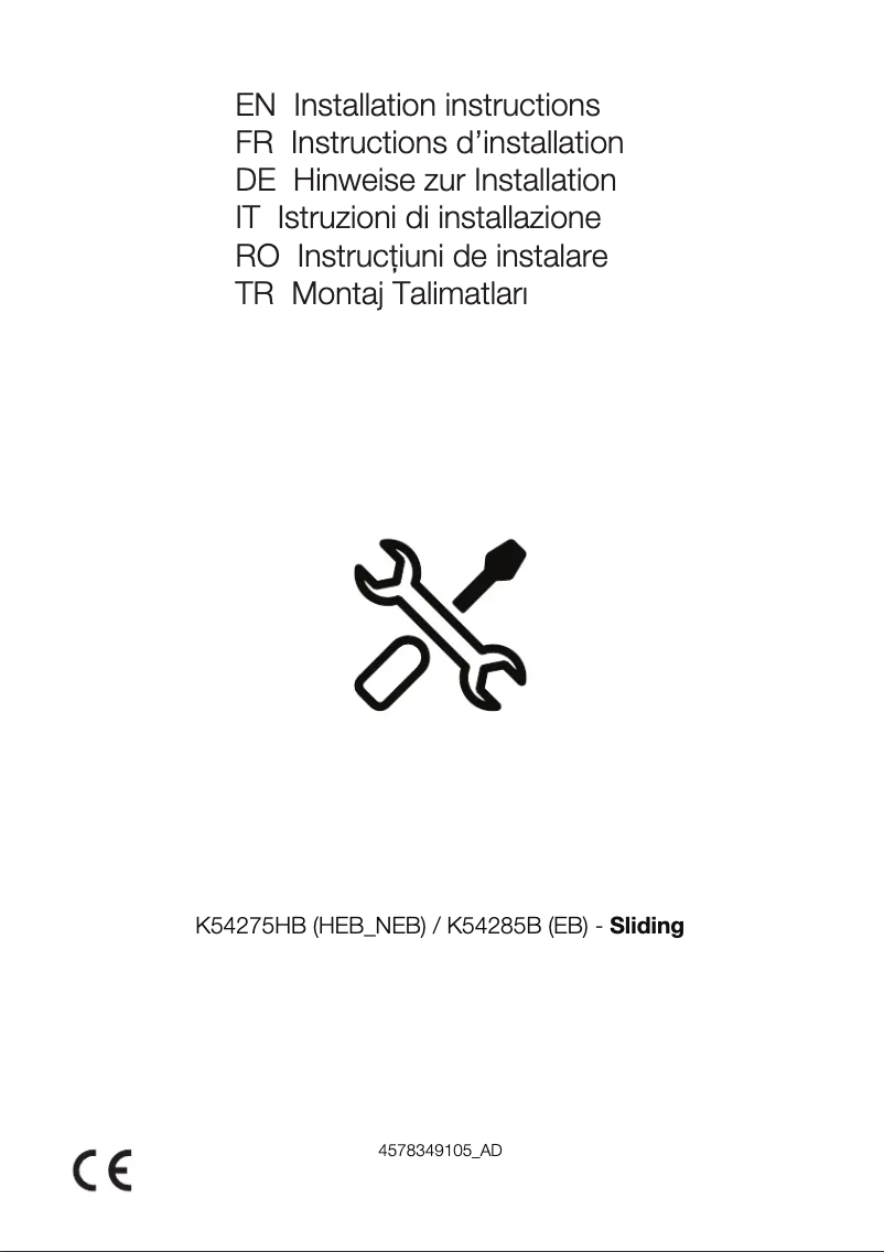 Page 1 de la notice Guide d'installation Arçelik A 2071 YNK E