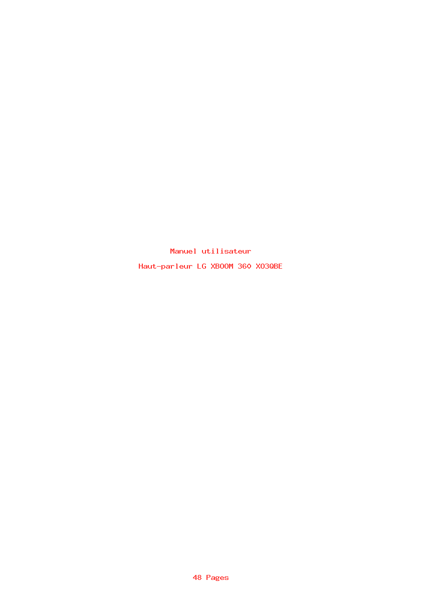 Page 1 de la notice Manuel utilisateur LG XBOOM 360 XO3QBE