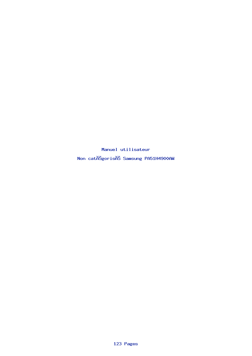 Page 1 de la notice Manuel utilisateur Samsung PA51H4900AW