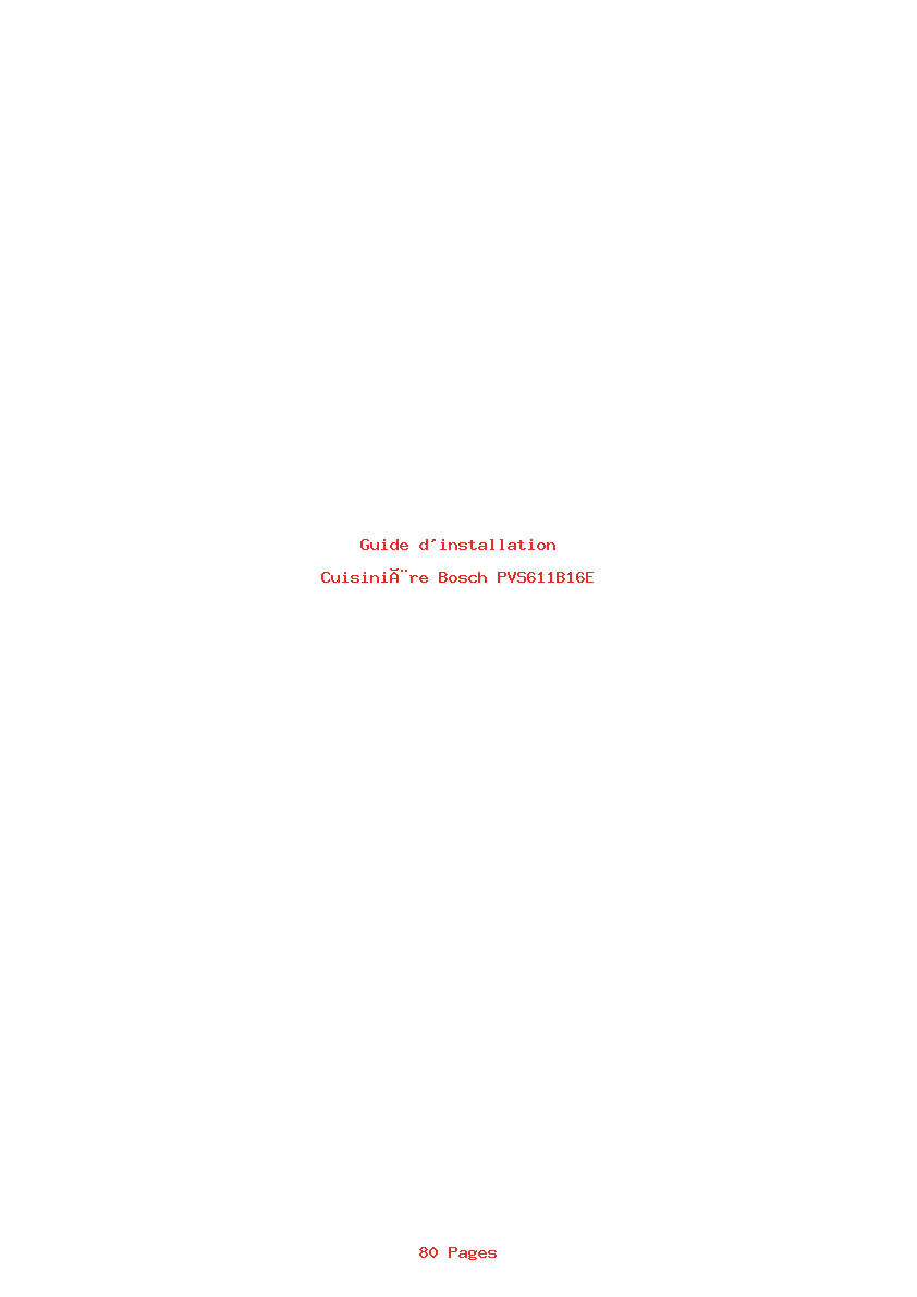 Page 1 de la notice Guide d'installation Bosch PVS611B16E