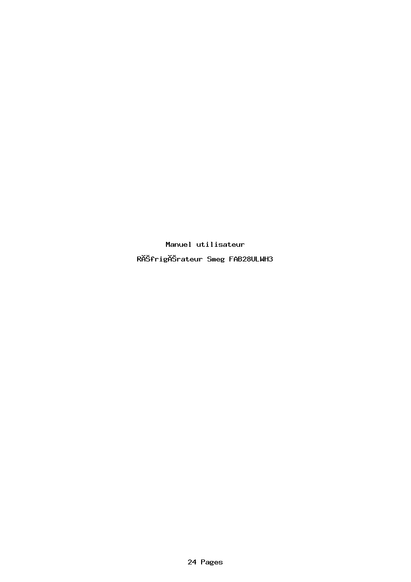 Page 1 de la notice Manuel utilisateur Smeg FAB28ULWH3