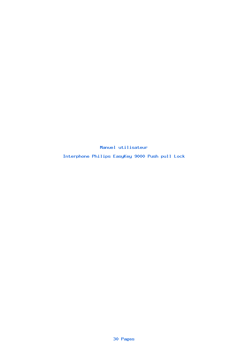 Page 1 de la notice Manuel utilisateur Philips EasyKey 9000 Push pull Lock