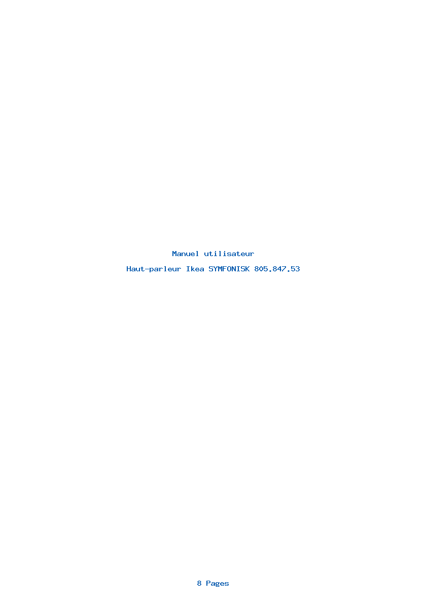 Page 1 de la notice Manuel utilisateur Ikea SYMFONISK 805.847.53