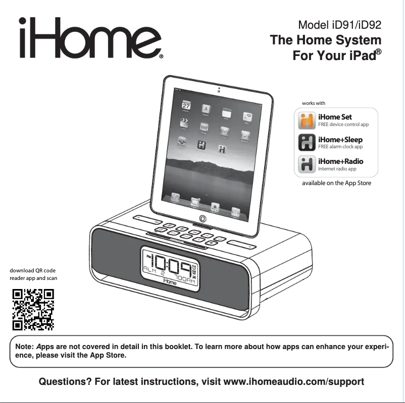 Page 1 of the manual User Manual iHome iD91