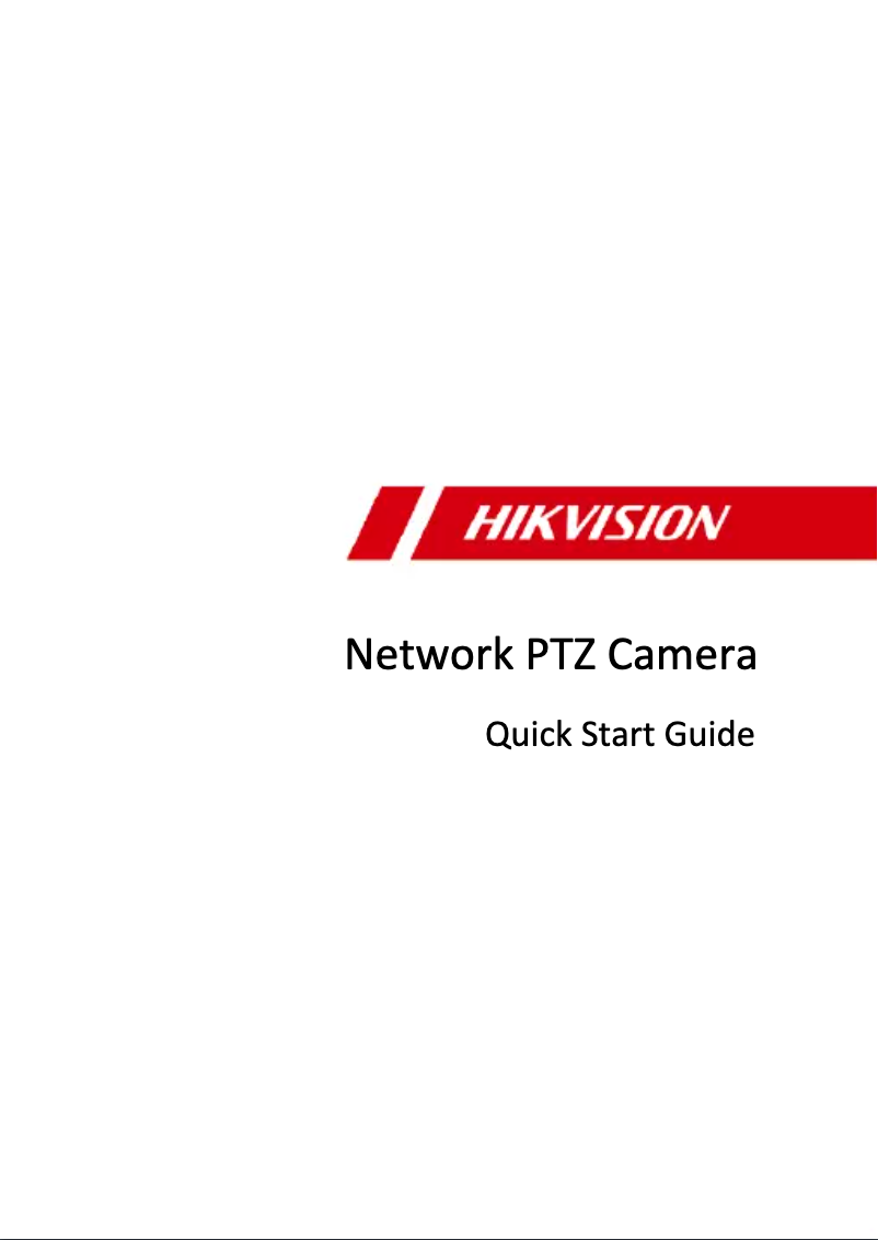 Page 1 de la notice Guide de démarrage rapide Hikvision DS-2DE2C400SCG-E