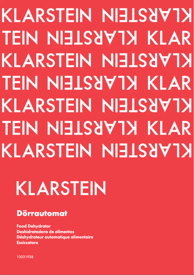 Page 1 of the manual User Manual Klarstein Fruitower D 10031938