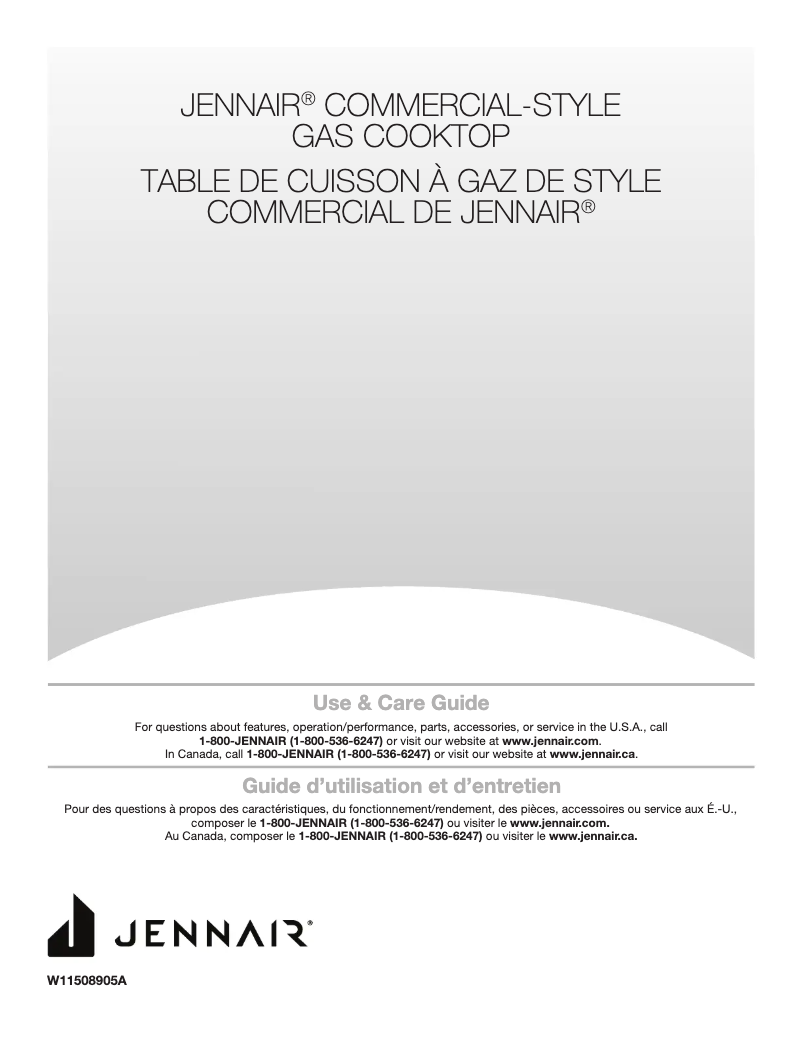 Page 1 of the manual User Manual Jenn-Air JGCP430HM