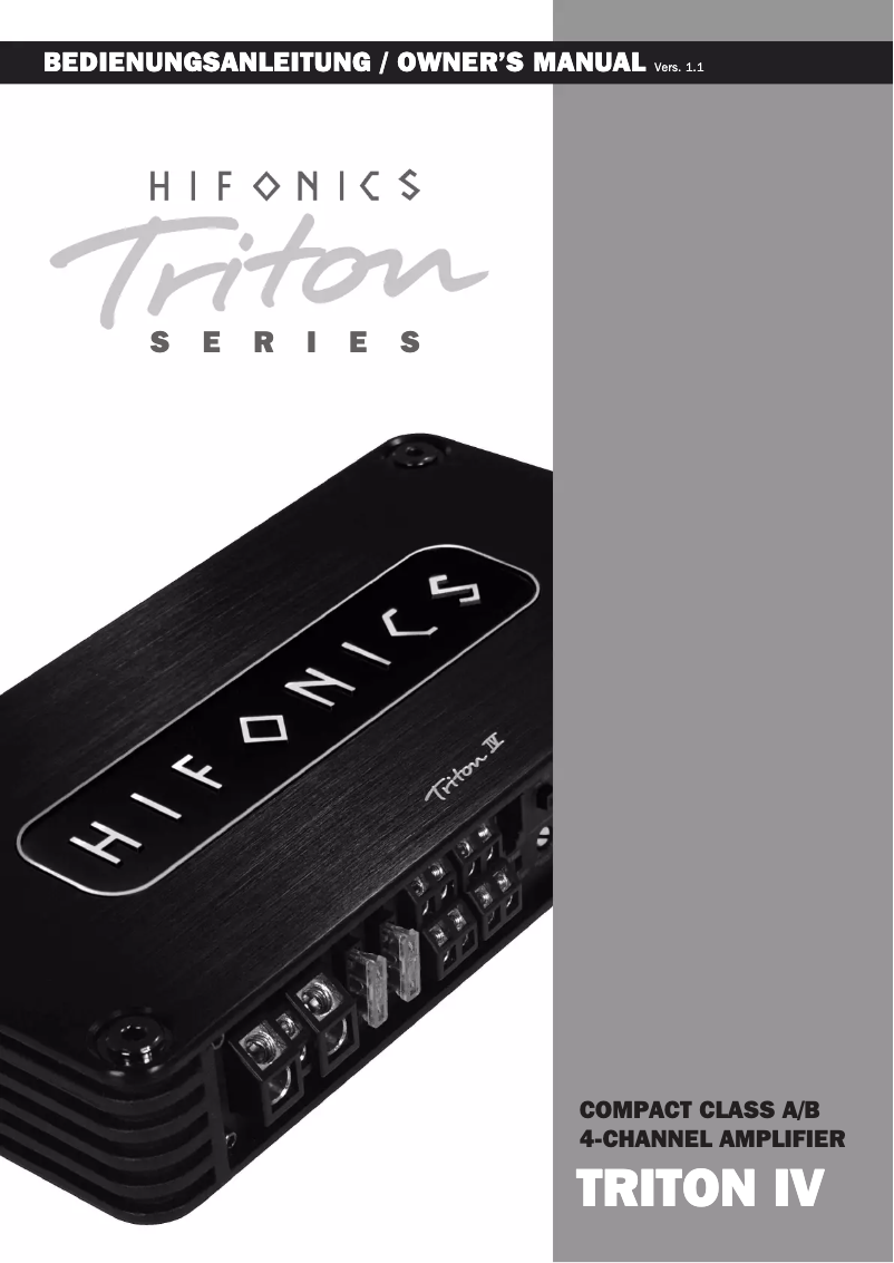 Page 1 de la notice Manuel utilisateur Hifonics TRITON IV