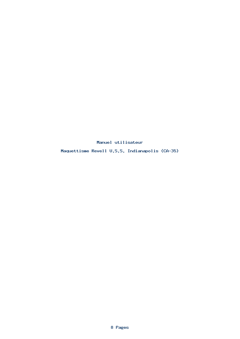 Page 1 de la notice Manuel utilisateur Revell U.S.S. Indianapolis (CA-35)
