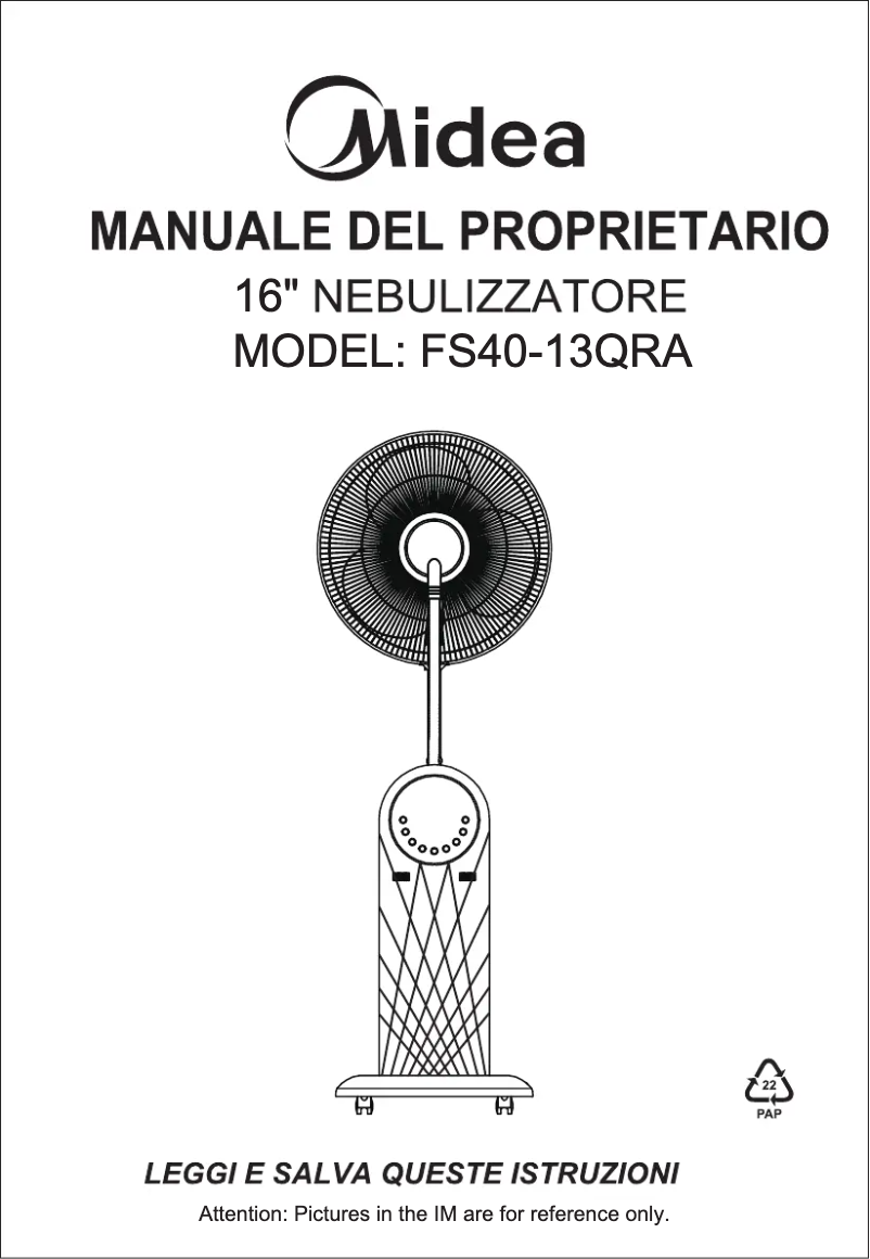 Page 1 de la notice Manuel utilisateur Midea FS40-13QRA