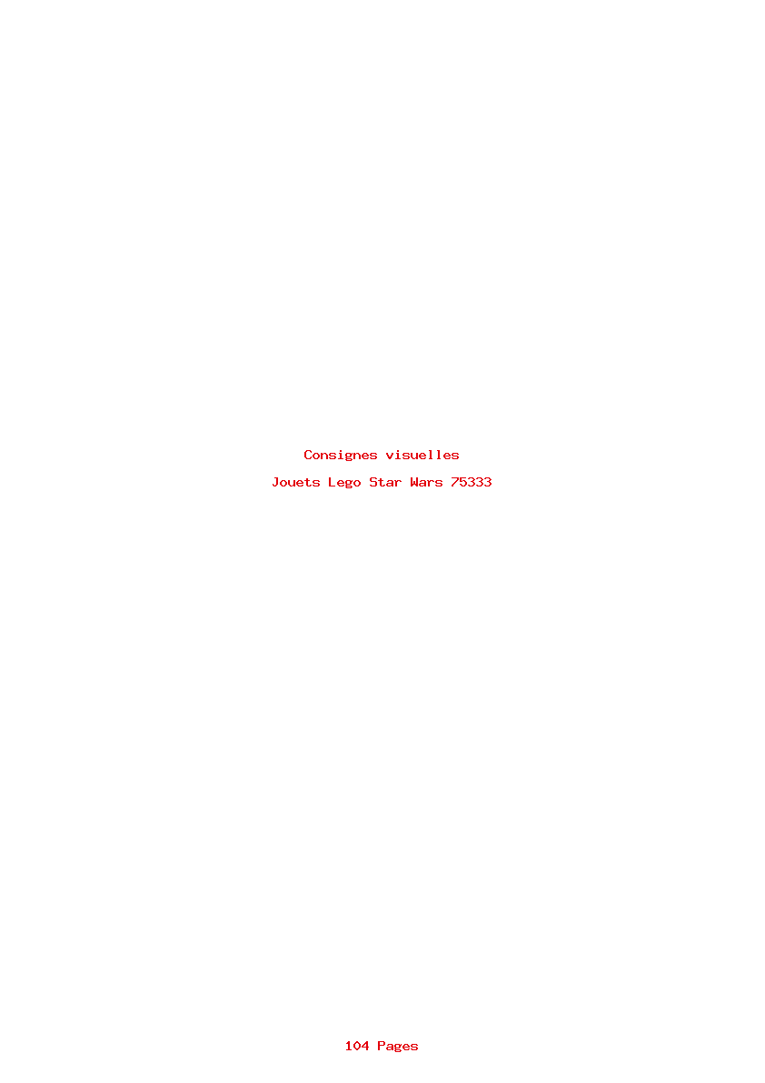 Page 1 de la notice Consignes visuelles Lego Star Wars 75333