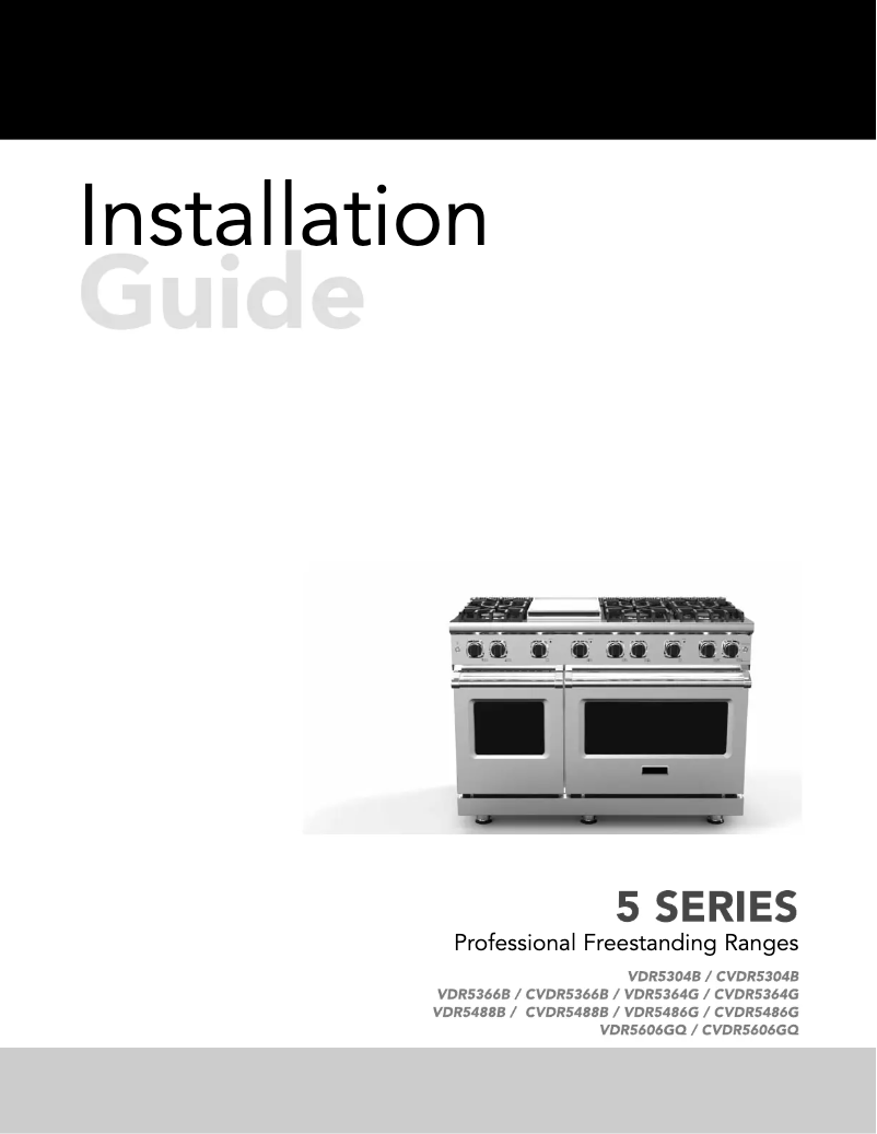 Page 1 of the manual Quick Start Guide Viking VDR5304BBWLP