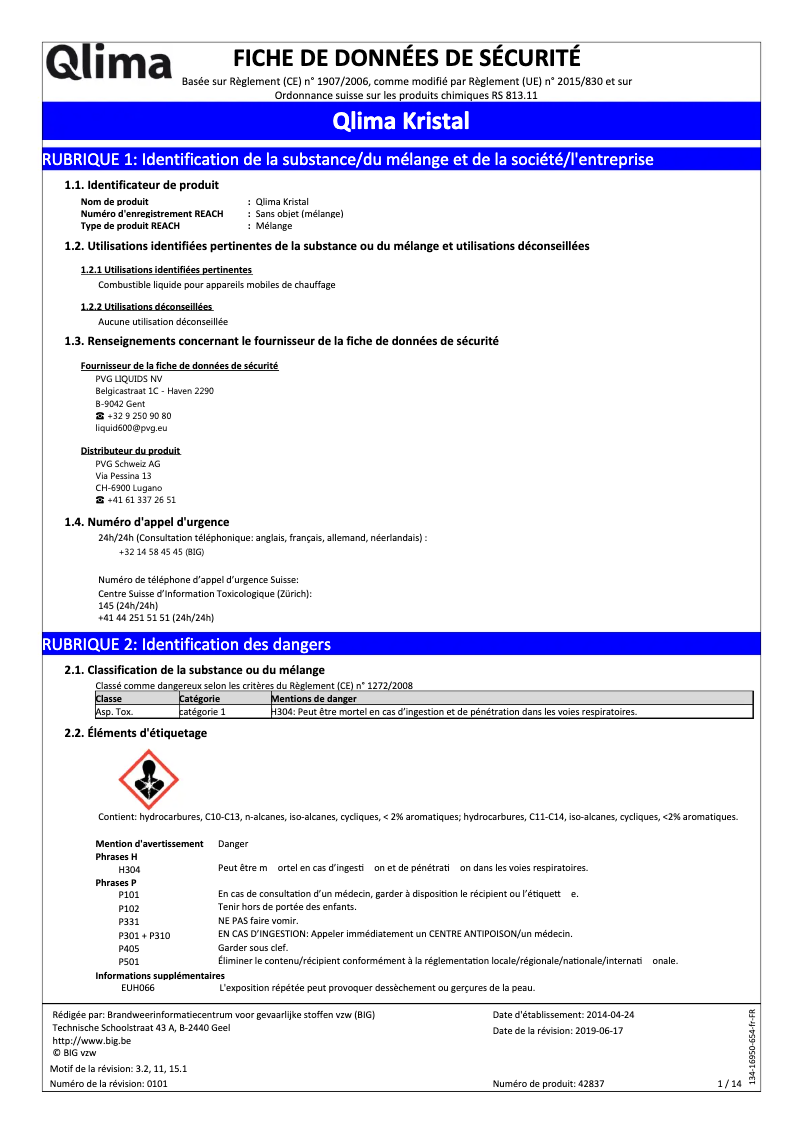 Page 1 de la notice Manuel utilisateur Qlima Kristal