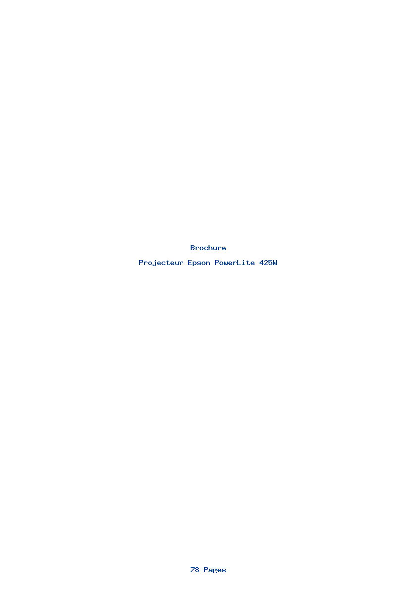 Page 1 de la notice Brochure Epson PowerLite 425W