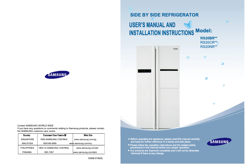 Página 1 del manual Manual de usuario Samsung RS20NRHS