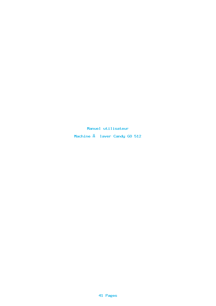 Page 1 de la notice Manuel utilisateur Candy GO 512