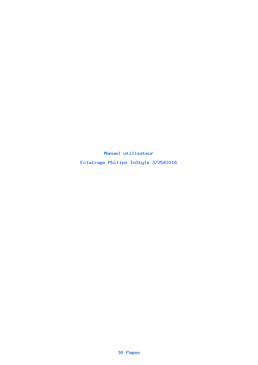 Page 1 de la notice Manuel utilisateur Philips InStyle 372583116