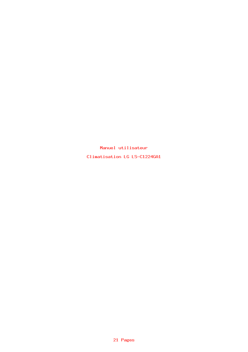 Page 1 de la notice Manuel utilisateur LG LS-C1224GA1