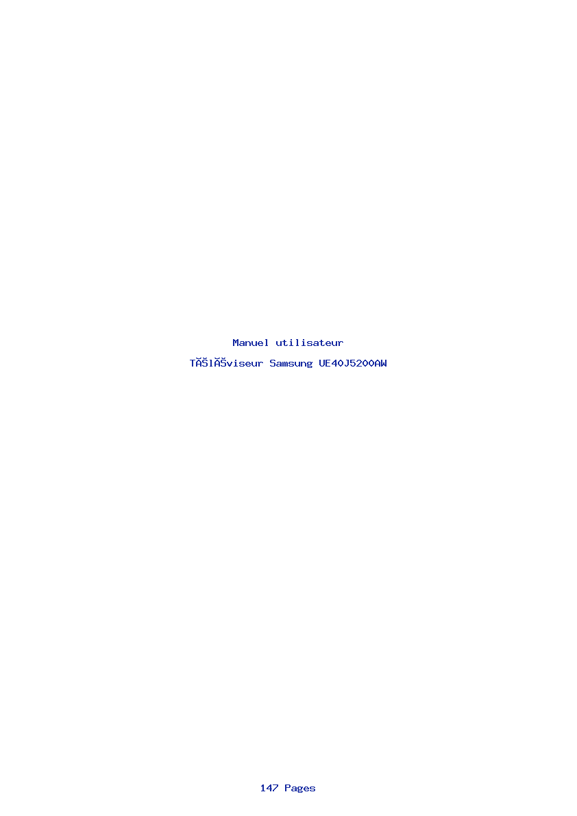 Page 1 de la notice Manuel utilisateur Samsung UE40J5200AW