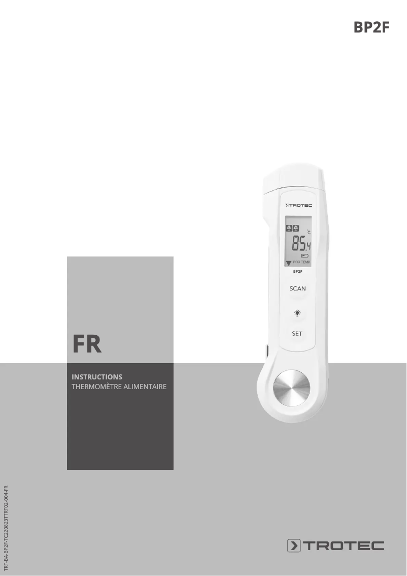 Page 1 de la notice Manuel utilisateur Trotec BP2F