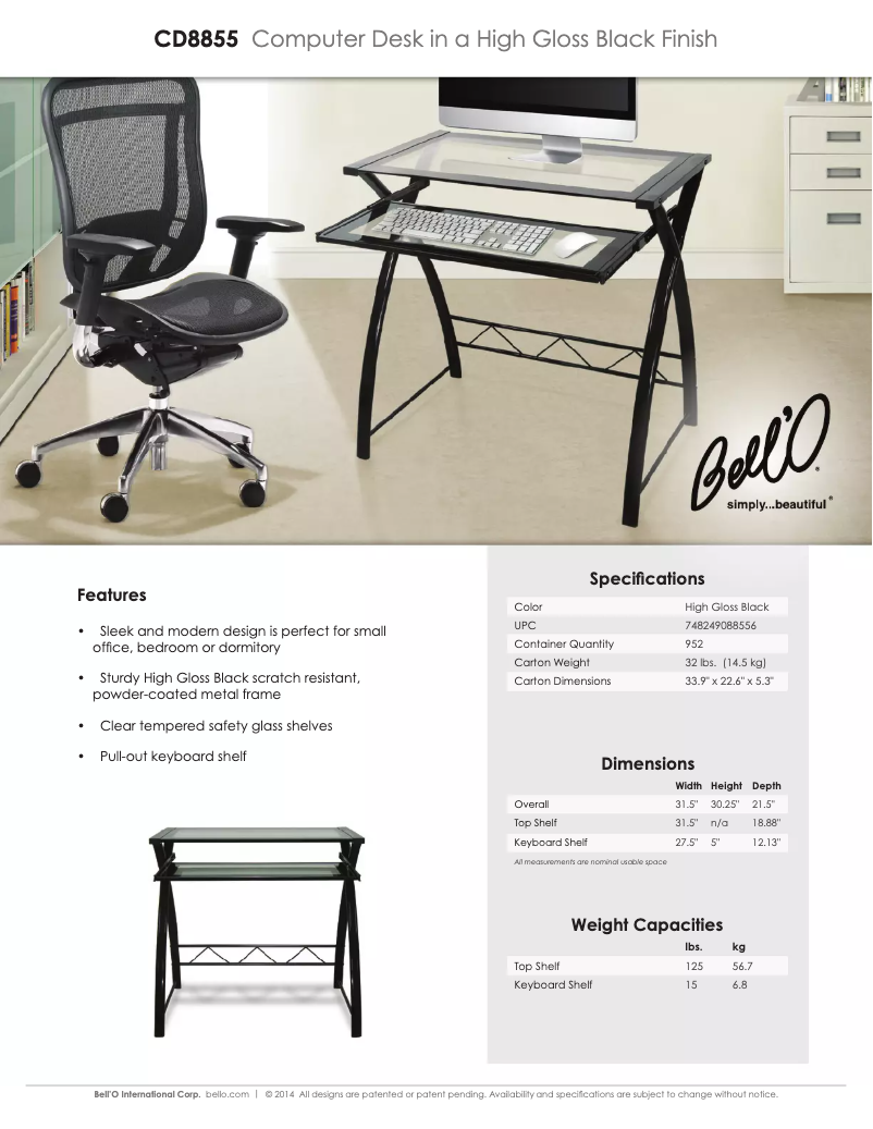 Page 1 de la notice Brochure Bell'O CD8855