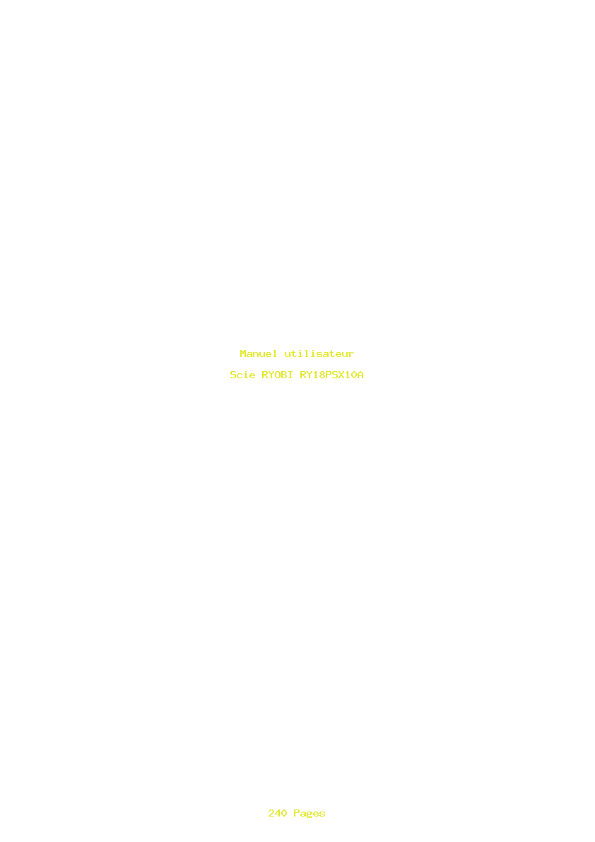 Page 1 de la notice Manuel utilisateur RYOBI RY18PSX10A