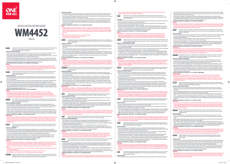 Page 1 of the manual User Manual One for all WM 4452
